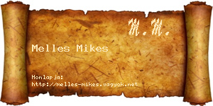 Melles Mikes névjegykártya